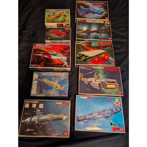 Vintage StarBlazers Space Battleship Yamato Bandai Gundam Model kits Lot of 10 - Picture 1 of 7